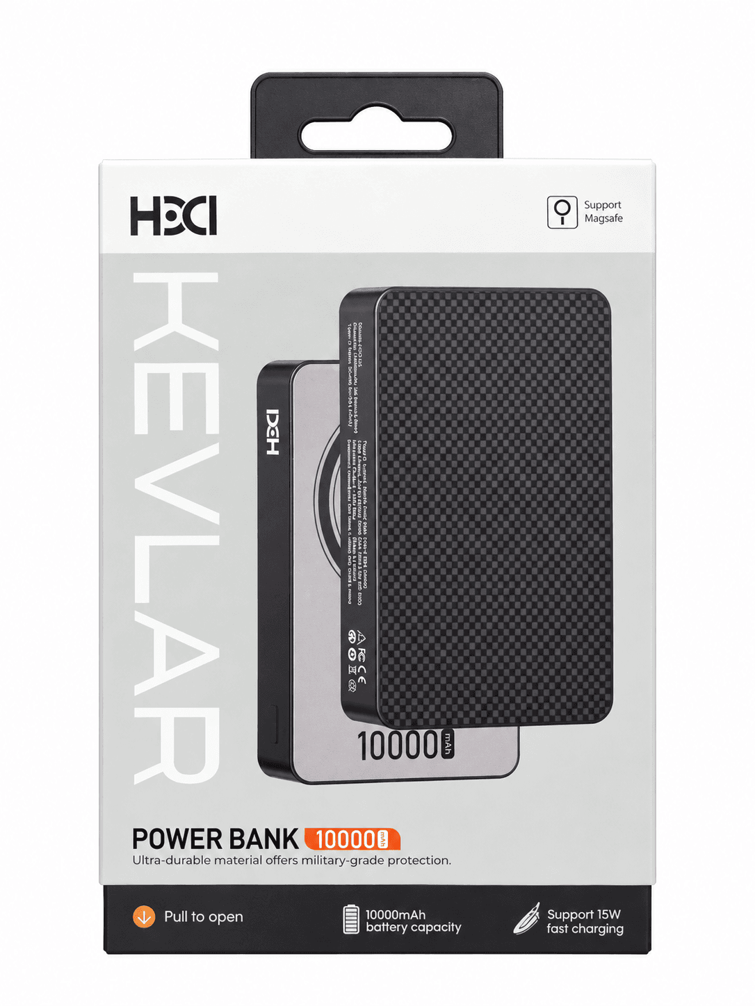 پاوربانک مگ‌سیف HDD مدل Kevlar ظرفیت ۱۰۰۰۰ میلی‌آمپر ساعت